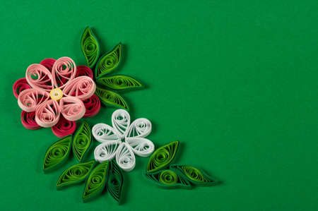 Souvenir from the color paper, made by the hands.の写真素材