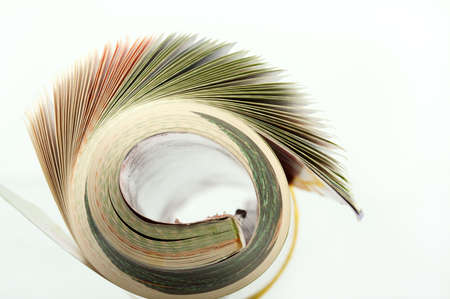 Color pages of old magazine on a white background.の写真素材