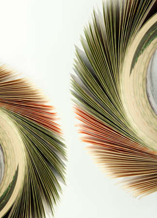 Color pages of old magazine on a white background.の写真素材