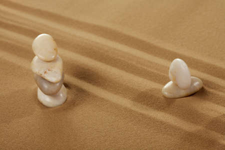 Elements feng shui for a relaxation and concentration of ideas on sand.の写真素材