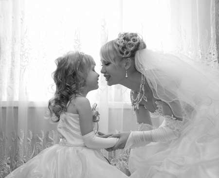 The little girl in a celebratory dress.の写真素材