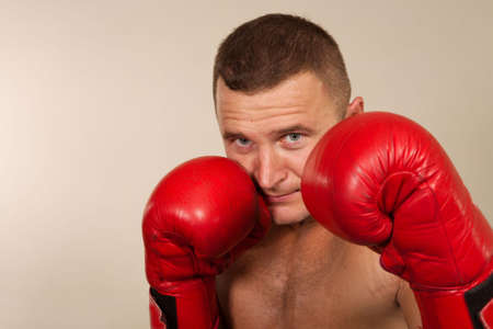 Training of the boxer in a sports hall up to full weariness.の写真素材