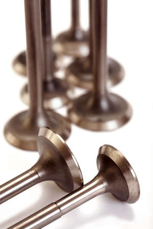Valve of the engine of internal combustion on a white background