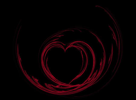 Figure of symbolical heart on a black background.の写真素材