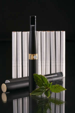 Set for smoking. The electronic cigarette has the big popularity at interested persons to not smoke.