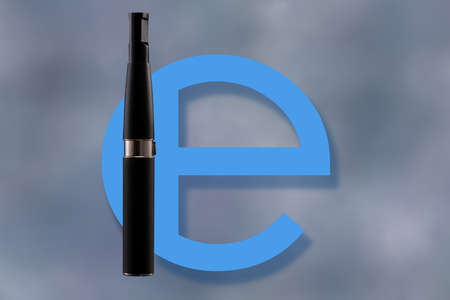 Set for smoking. The electronic cigarette has the big popularity at interested persons to not smoke.の写真素材