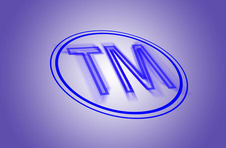 Symbol, logo trademark sign on purple backgroundの写真素材