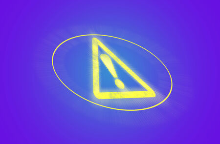 The Caution in a yellow triangle on a blue background