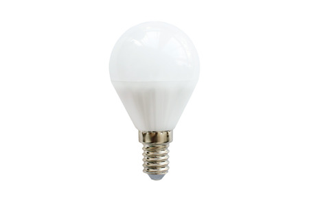 LED lamp round shape on white backgroundの写真素材