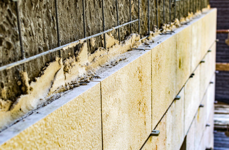 Technology installing Marble tile on walls of buildingsの写真素材