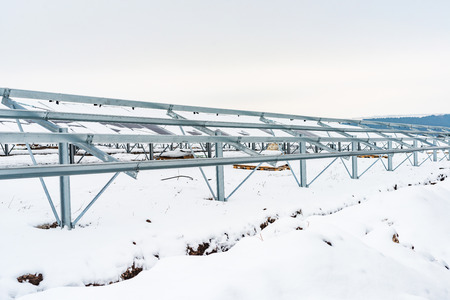 Metal tables for fixing solar panels in the winter