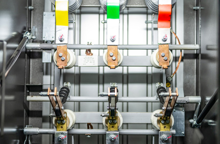 High voltage disconnecting bus In a special cellの写真素材