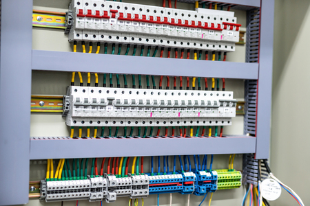 Blocks of connections of various electrical appliances in a plastic box