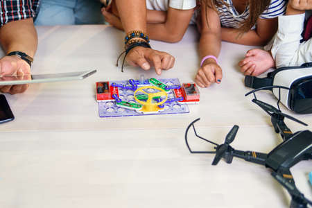 Picture of electronic circuit for studying physics at modern primary school.