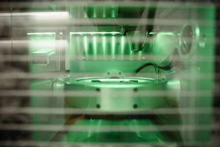 Cad cam milling machine in dental laboratory. Production of high esthetic dental crowns and...