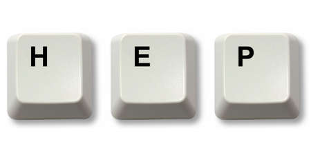 HEP word written from computer keyboard keys