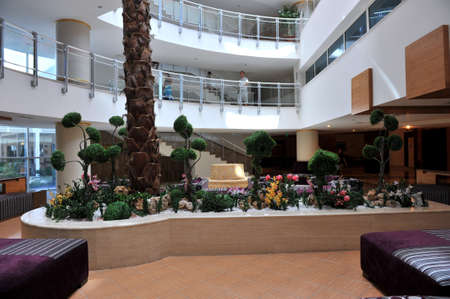 Side, Turkey - April 16, 2014: Luxurious 5-star hotel Crystal Admiral Resort in Side. Is a popular tourist destinationのeditorial素材