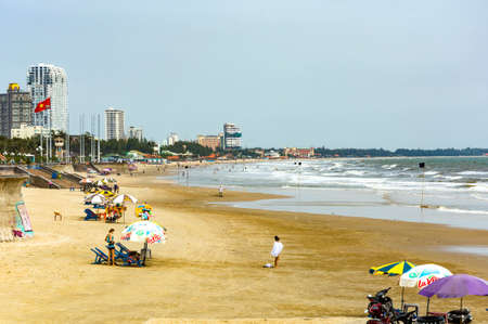 Vung Tau, Vietnam - January 27, 2018: Back beach in Vung Tau.のeditorial素材