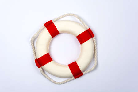 Lifebuoy on white backgroundの写真素材