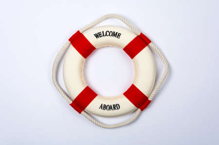Lifebuoy on white backgroundの写真素材