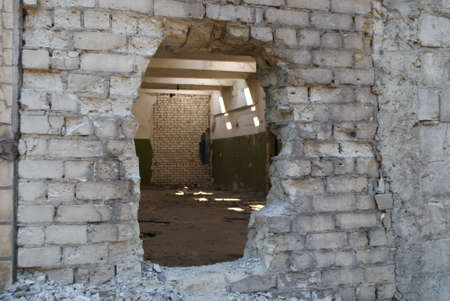 Industrial ruins building details holeの写真素材