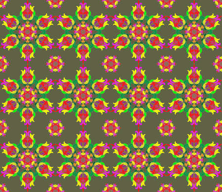 Seamless pattern in arabic or indian style. Arabesque mandala indian motif retro vintageのイラスト素材