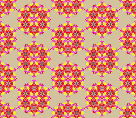 Seamless pattern in arabic or indian style. Arabesque mandala indian motif retro vintageのイラスト素材