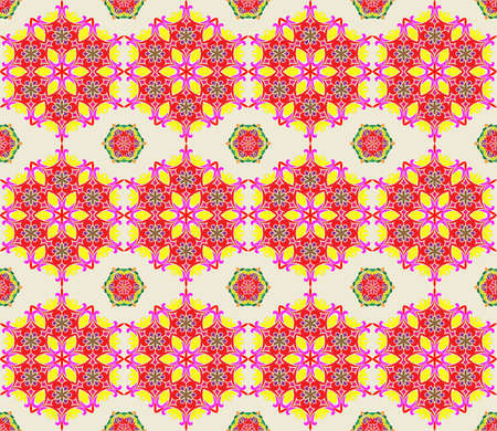 Seamless pattern in arabic or indian style. Arabesque mandala indian motif retro vintageのイラスト素材