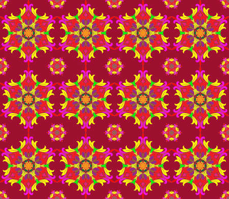 Seamless pattern in arabic or indian style. Arabesque mandala indian motif retro vintageのイラスト素材
