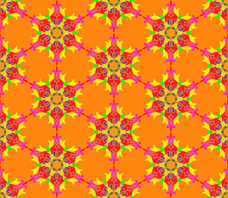 Seamless pattern in arabic or indian style. Arabesque mandala indian motif retro vintageのイラスト素材