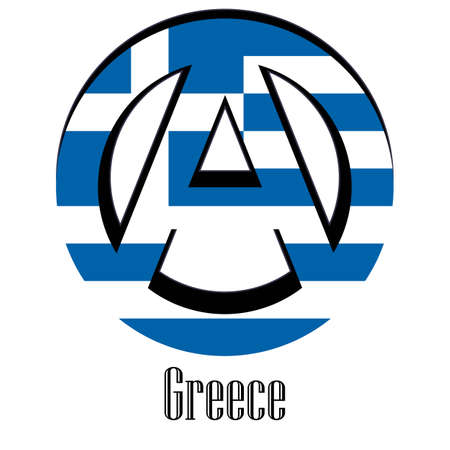 Flag of Greece of the world in the form of a sign of anarchy, which stands for freedom and equality of people.のイラスト素材