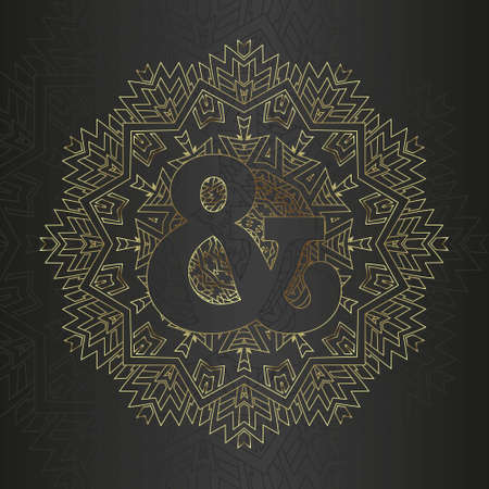 Signs inscribed in geometric mandala or arabesque. You can create stunning foiled, sketched, embossed or engraved projects for yourself, as a personalized gift or to sell to your customersのイラスト素材