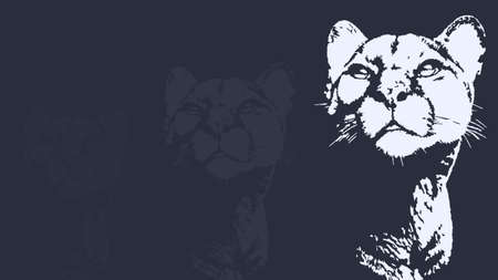 Lion head in colors trends. design, against a dark background, light tones, isolatedのイラスト素材