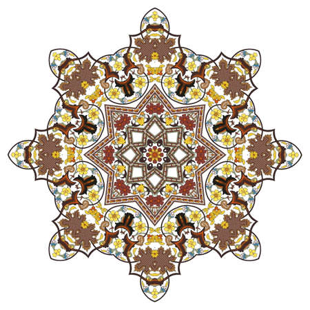 Abstract Flower Mandala. Decorative element for design. Vector illustration. Multicolor ornament in...