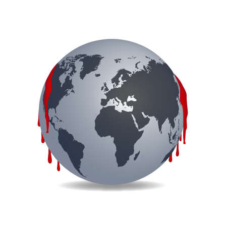 Earth with red bloodのイラスト素材