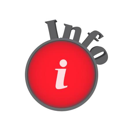 Info symbol in red on white background のイラスト素材