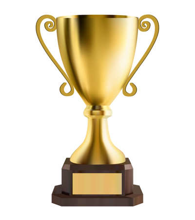 Golden cup on white backoundのイラスト素材