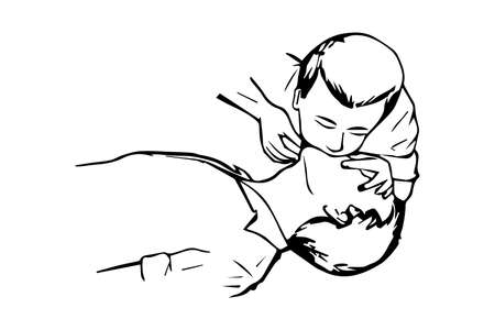 Rescue Breathing Vector on white backroundのイラスト素材