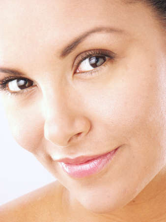 Beautiful young latin woman on white backgroundの写真素材