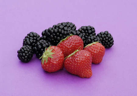 Berries isolated on purple 