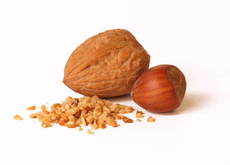Nuts isolated on white background