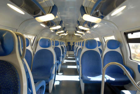 Seats inside a trainの写真素材