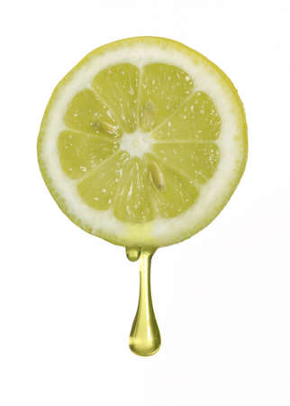 Lemon drop on white の写真素材