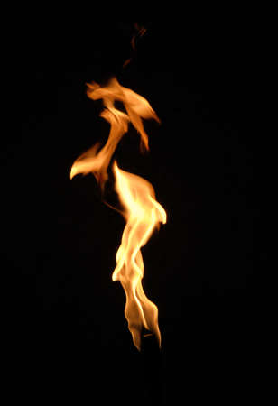 Flame isolated on black backgroundの写真素材