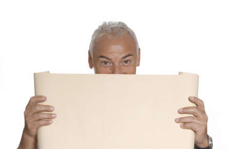 Safety man reading design plansの写真素材