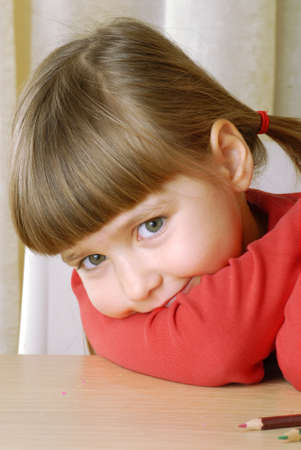 Portrait of a sweet little girl smiling  の写真素材