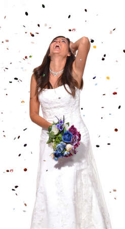 Bride with confettiの写真素材
