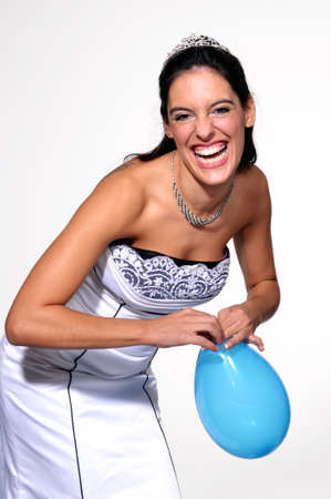 Bride holding a balloonの写真素材