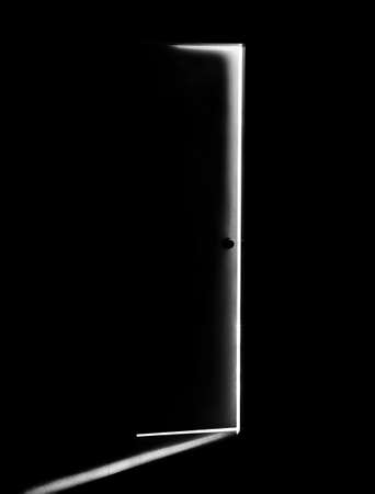 Light shining through a door opening