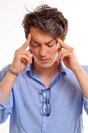 Man is having a bad migraine